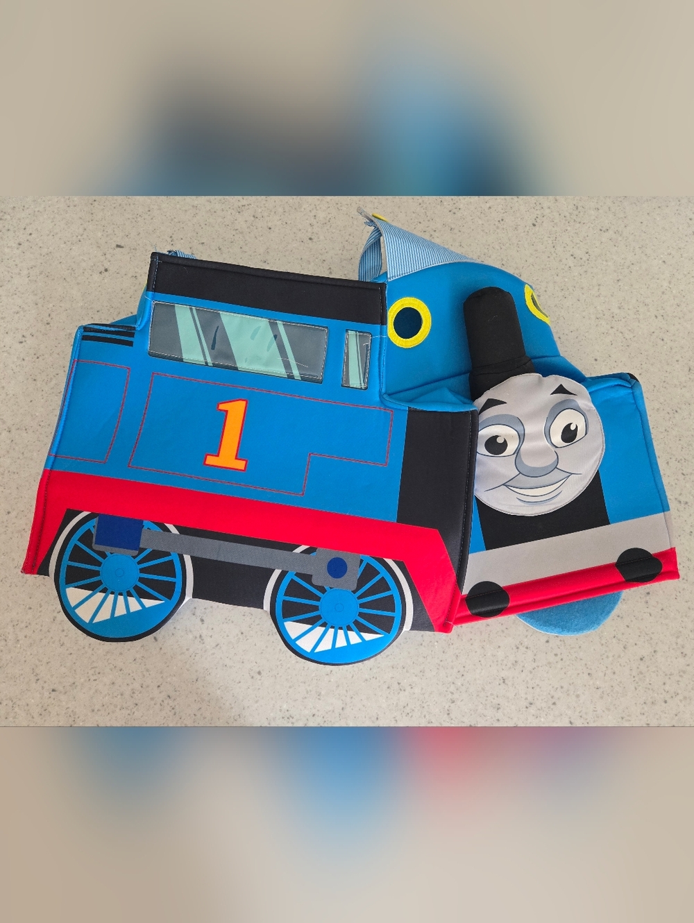 Blue Train Engine Kids Halloween Costume with Number 1 Design
